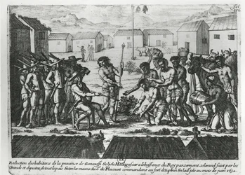 Madagascar se soumettant à Étienne Flacourt (1607-60) 1652